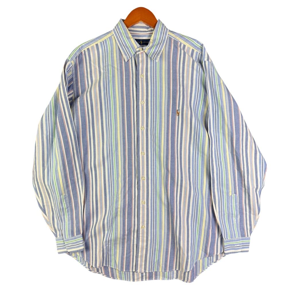 Ralph Lauren Light Brushpopper Striped Long Sleeve Shirt Multicolor Large TALL